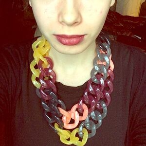 Chunky Multicolor Chain Necklace